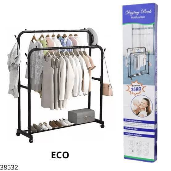 35KG DOUBLE POLE CLOTHS HANGER WITH TYRE (LIGHT WEIGHT)